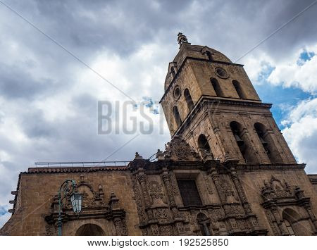 San Francisco Church in La Paz Bolivia. Toursit area in the city center