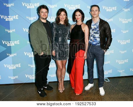 NEW YORK-MAY 21: (L-R) Actors Byron Balasco, Kiele Sanchez, Joanna Going and Jonathan Tucker attend 'Kingdom' panel during the 2017 Vulture Festival at Milk Studios on May 21, 2017 in New York City. 