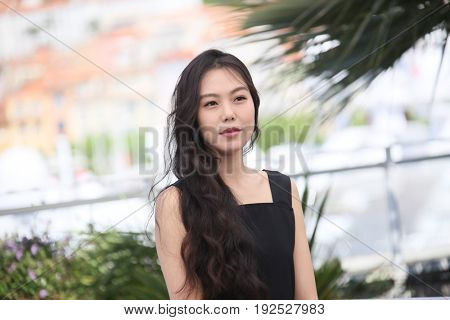 Kim Minhee attends the 'Claire's Camera (Keul-Le-Eo-Ui-Ka-Me-La)' Photocall during the 70th annual Cannes Film Festival at Palais des Festivals on May 21, 2017 in Cannes, France. (