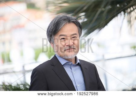 Kiyoshi Kurosawa attends the 'Before We Vanish (Sanpo Suru Shinryakusha)' photocall during the 70th annual Cannes Film Festival at Palais des Festivals on May 21, 2017 in Cannes, France. 