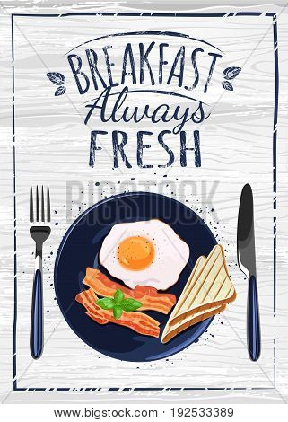 set with plates of fried and scrambled eggs on white background