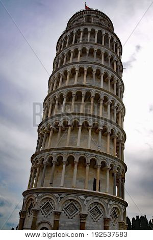 Leaning Tower a historic landmark in Pisa Italy