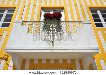 Striped Colored Houses, Costa Nova, Beira Litoral, Portugal, Europe