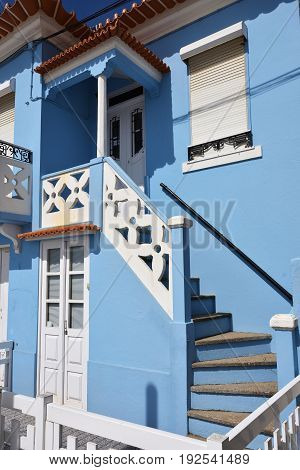 Striped Colored Houses, Costa Nova, Beira Litoral, Portugal, Europe
