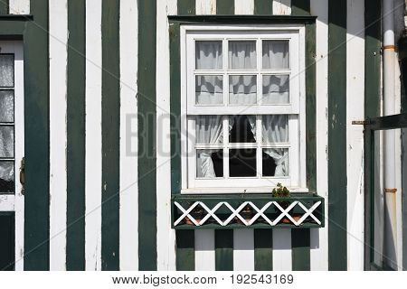 Striped Colored Houses, Costa Nova, Beira Litoral, Portugal, Europe