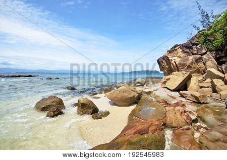 Beautiful sea view at Sapi island in Sabah