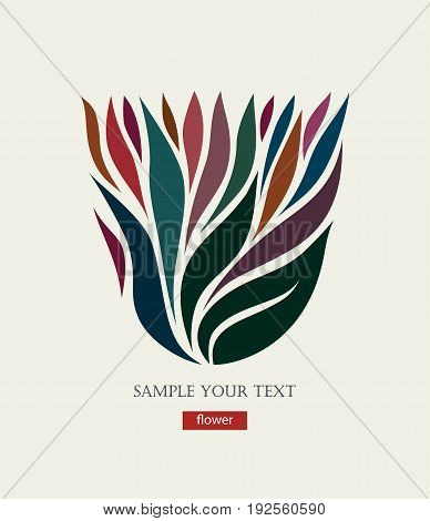 Stylized floral petals logotype. Decorative element. Isolated abstract red flower logo. Vector illustration