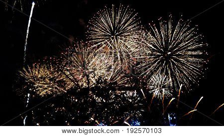 Japan New Year Hanabi Day Fireworks festival