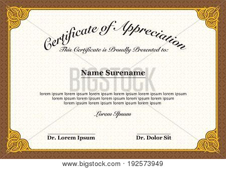 Certificate of Appreciation Frames Borders Vintage with text