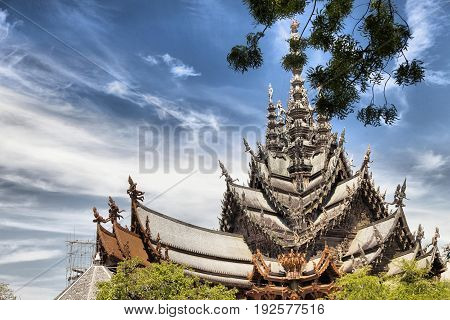 Beautiful Buddhist temple stands out for its wooden architecture