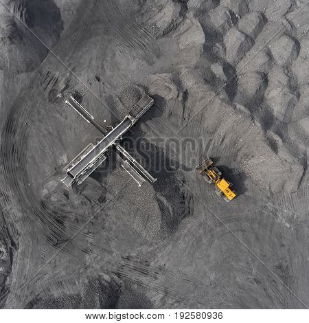 Open pit mine, breed sorting, mining coal, extractive industry anthracite
