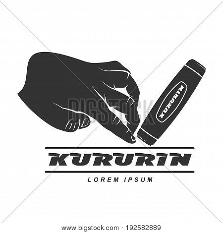 Hand Fidget Kururin Logo Vector Illustration