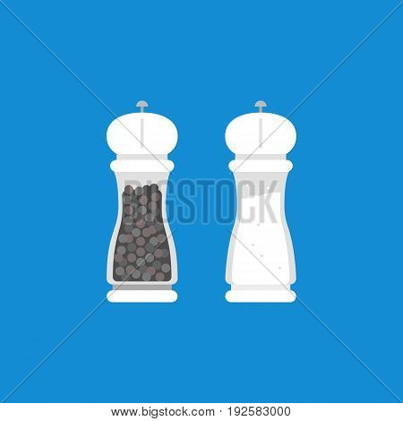pepper grinder and salt grinder in flat design