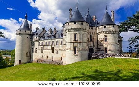 Castle from fairy-tale Chaumont-sur -Loire .Famous Loire valley 
