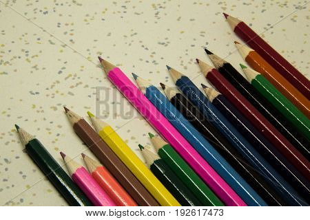 Stationery background - Group of stationery tools on white background