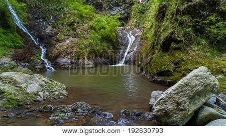 Landscape with Valea lui Stan canyon and river in Romania