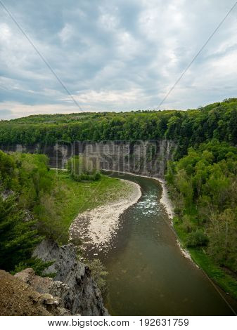 Genesee river canyon at LEtchworth state park in New York.