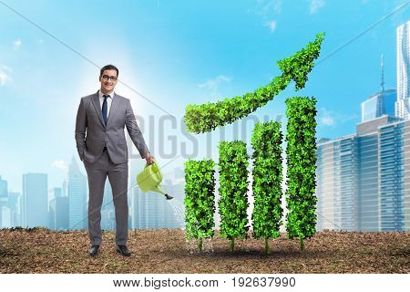 Businessman in recyling sustainable business concept