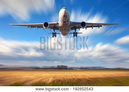 Airplane With Motion Blur Effect
