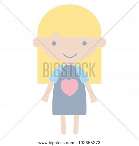 tender girl child with pijama and hairstyle vector illustration