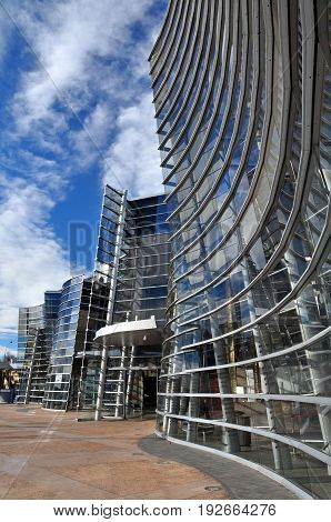 Christchurch, New Zealand - September 01, 2009: Art Gallery severely damaged by earthquakes in 2010 and 2011 despite being recently built to withstand earthquakes. It has since been restored and is open to the public.