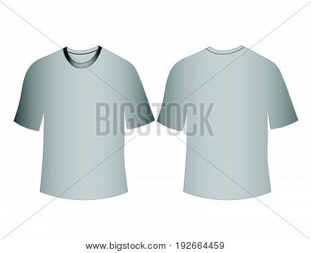 shirts back and front gray color white bachground