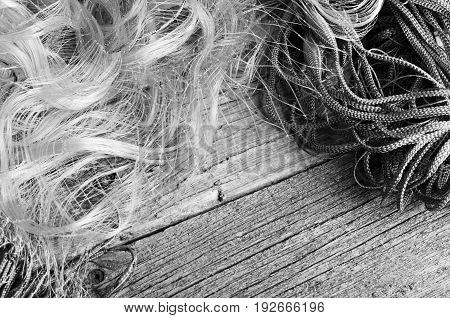 Fishing Net From The Fishing Line Close Up