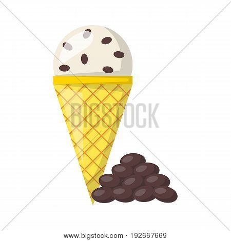 Vector Cartoon Chocolate Crisps Ice Cream Balls