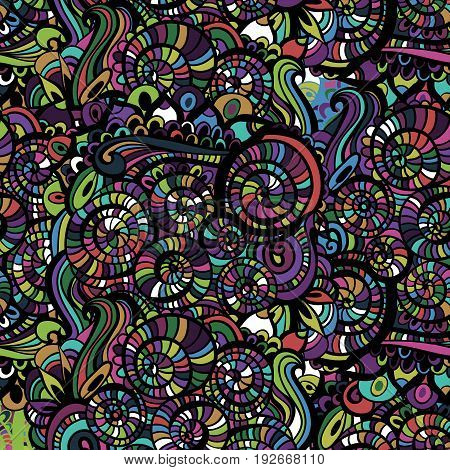 asian ethnic floral retro doodle background pattern in vector. Zentangles inspired.