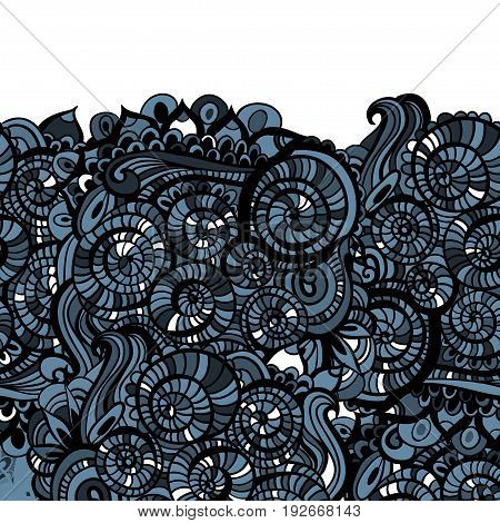 asian ethnic floral retro doodle background pattern in vector. Zentangles inspired.