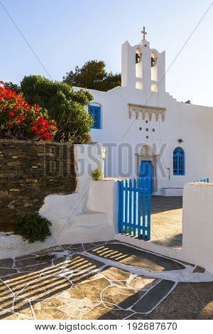 Church in Apollonia village on Sifnos island in Greece.