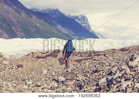 Hike in  Alaska at summertime