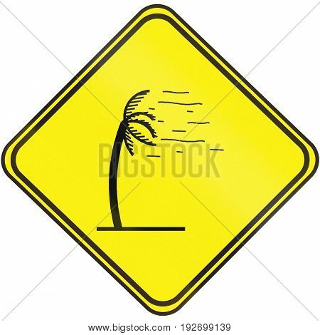 High Winds Warning Sign Used In Uruguay