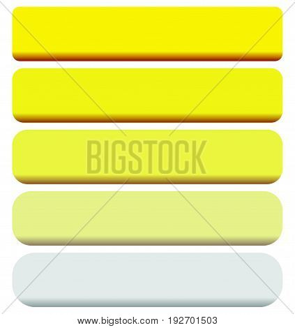 Set Of Metal Plaque, Banner Shapes. Precious Metal Bars With Corner Effect. Rectangle Buttons