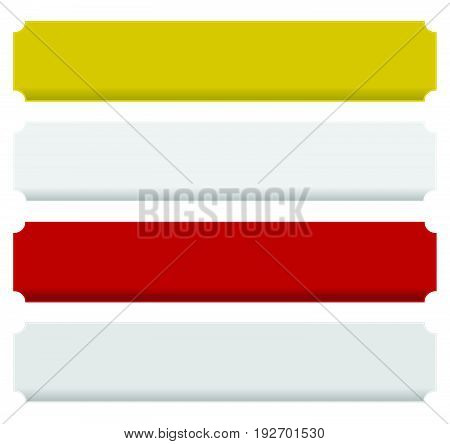 Set Of Metal Plaque, Banner Shapes. Precious Metal Bars With Corner Effect. Rectangle Buttons