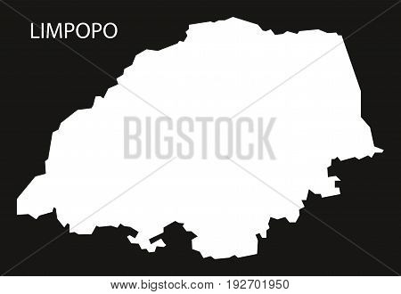 Limpopo South Africa Map Black Inverted Silhouette Illustration