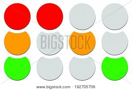 Traffic Lamp, Traffic Light, Semaphore Icon Set For Transportation Or Control Concepts