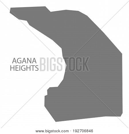 Agana Heights Guam map grey illustration silhouette