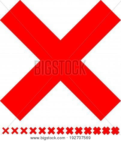 Cross Symbol With Different Weights Included. Delete, Removal, Cancellation, Remove Icon