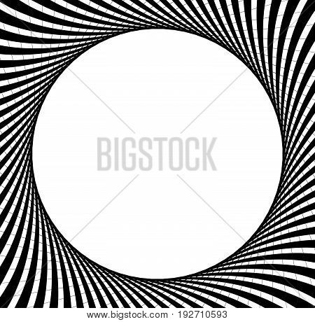 Abstract Pattern With Radial Lines. Radial, Radiating Lines With Distortion Effect. Circular Geometr