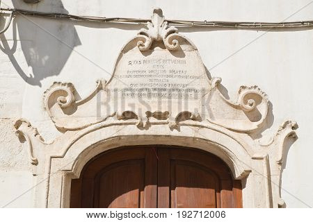 Detail of Ospedaletto. Martina Franca. Puglia. Italy.
