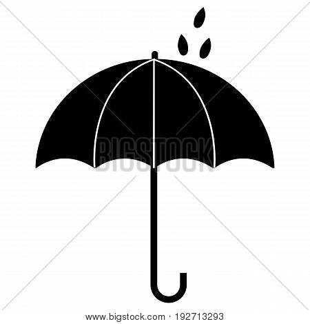 Umbrella under a drops labeling for keep away from water, keep dry