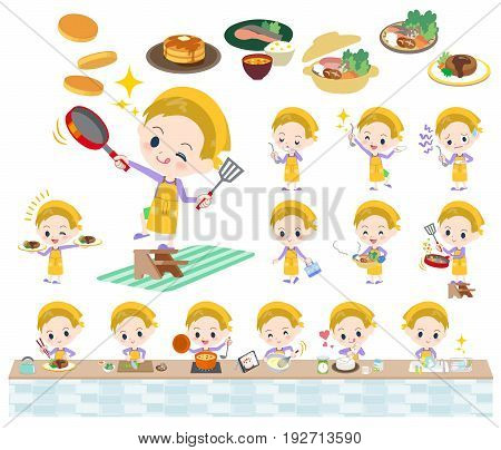 Blond Hair Boy Cooking