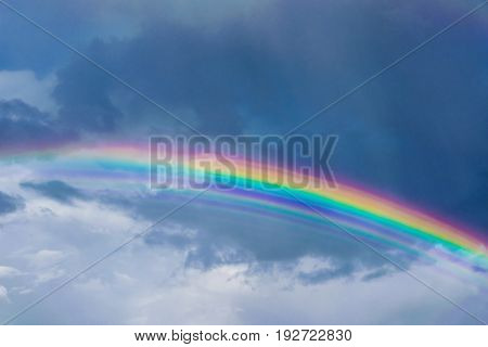 Triple rainbow against the sky. A rare event.