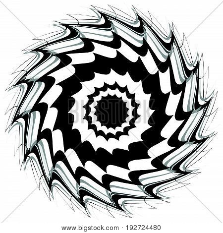 Generic Circular Motiff, Mandala. Abstract Grayscale Geometric Element