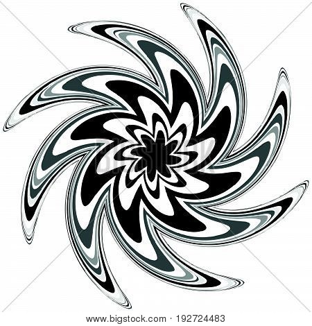 Generic Circular Motiff, Mandala. Abstract Grayscale Geometric Element