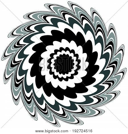 Generic Circular Motiff, Mandala. Abstract Grayscale Geometric Element