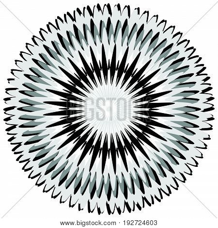 Generic Circular Motiff, Mandala. Abstract Grayscale Geometric Element