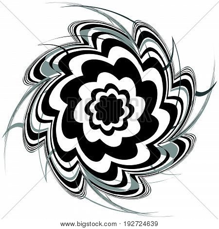 Generic Circular Motiff, Mandala. Abstract Grayscale Geometric Element
