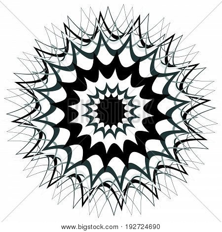 Generic Circular Motiff, Mandala. Abstract Grayscale Geometric Element
